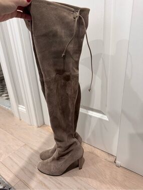 Stuart Weitzman Taupe Suede Over-the-Knee Boots